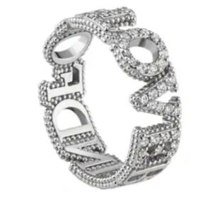 Gucci "Blind for Love" 18k White Gold W/ Diamonds throughout Size 6.5, Very Rare